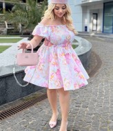 Летнее платье с открытыми плечами  YM-7078.5A28