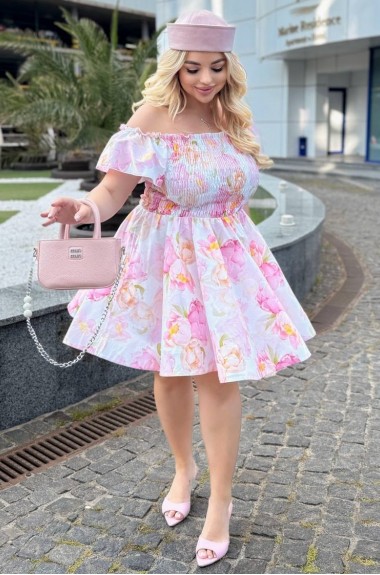 Летнее платье с открытыми плечами  YM-7078.5A28 Летнее платье с открытыми плечами  YM-7078.5A28