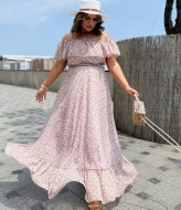 Шифоновое платье с воланами PRA-1366A630