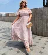 Шифоновое платье с воланами PRA-1366A630