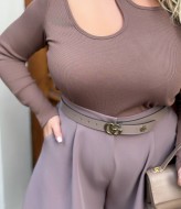 Лонгслив женский с вырезом  AB-236A8