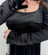 Черное бархатное платье   DAM-238A900