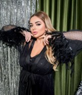 Прозрачный халат с перьями ET-513A450