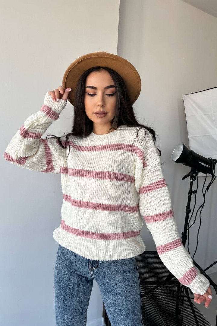 Женский свитер в полоску IND-5011A520