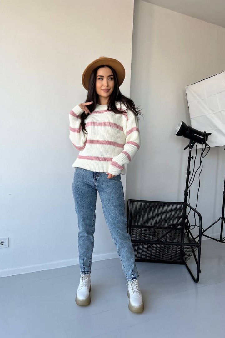 Женский свитер в полоску IND-5011A520