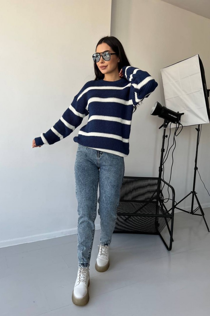 Женский свитер в полоску IND-5011A520