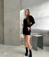 Платье черное трикотажное  ANB-421A300