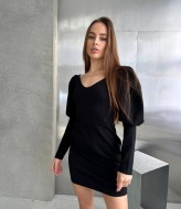 Платье черное трикотажное  ANB-421A300