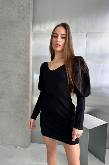 Платье черное трикотажное  ANB-421A300