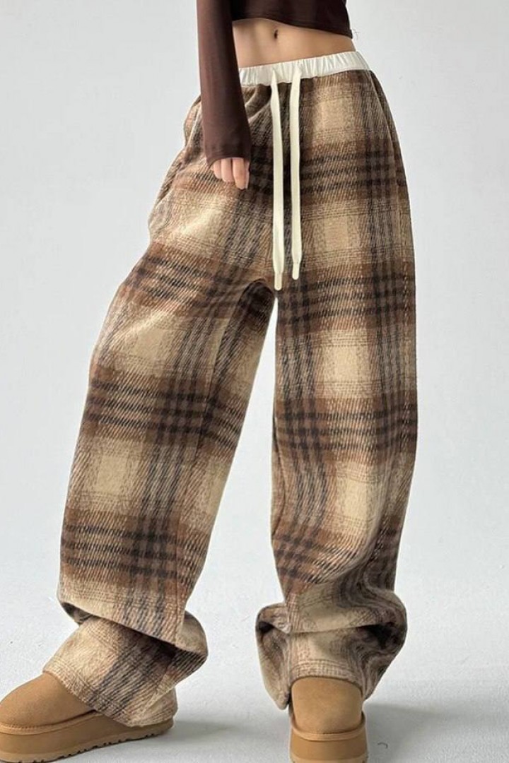 Брюки oversize в клетку DMP-A7107A300