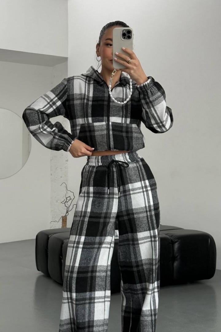 Теплый костюм двойка в клетку DMP-A7177A520