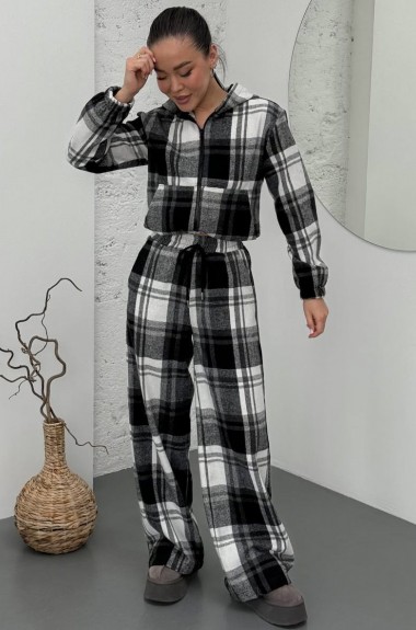 Теплый костюм двойка в клетку DMP-A7177A520