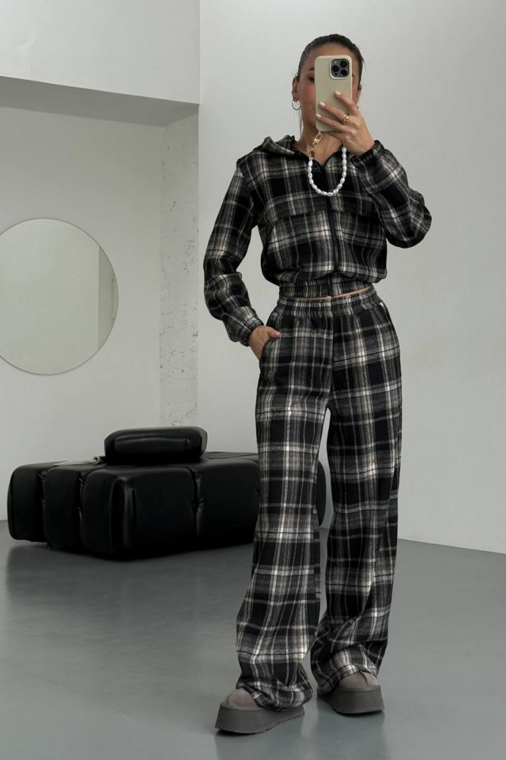 Теплый костюм двойка в клетку DMP-A7177A520