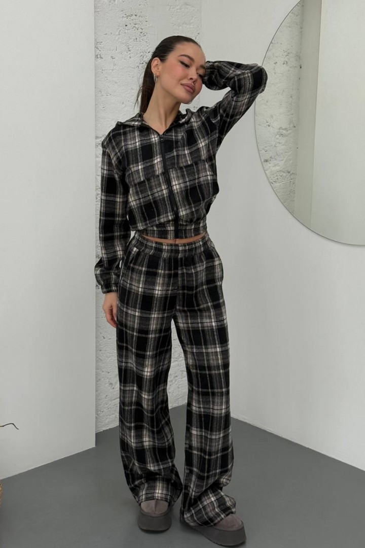 Теплый костюм двойка в клетку DMP-A7177A520