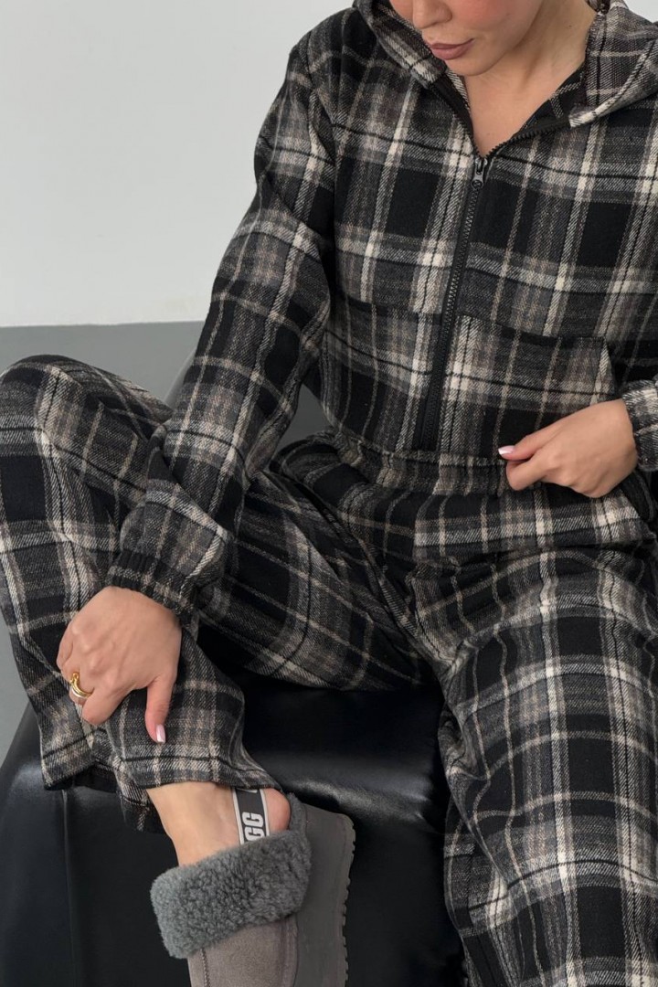 Теплый костюм двойка в клетку DMP-A7177A520