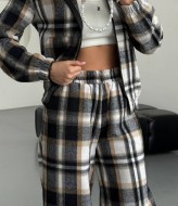 Теплый костюм двойка в клетку DMP-A7177A520