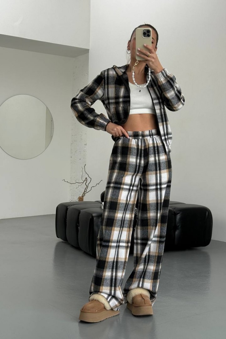 Теплый костюм двойка в клетку DMP-A7177A520