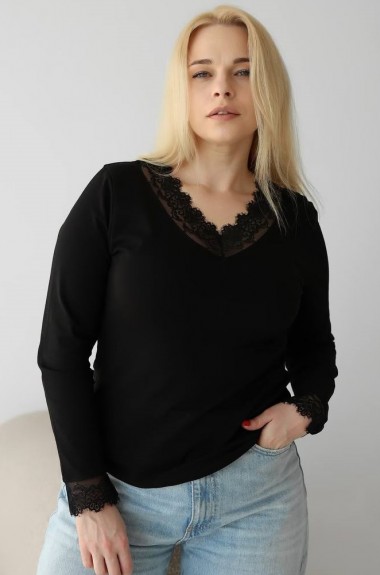 Лонгслив з мереживом NBR-216A400