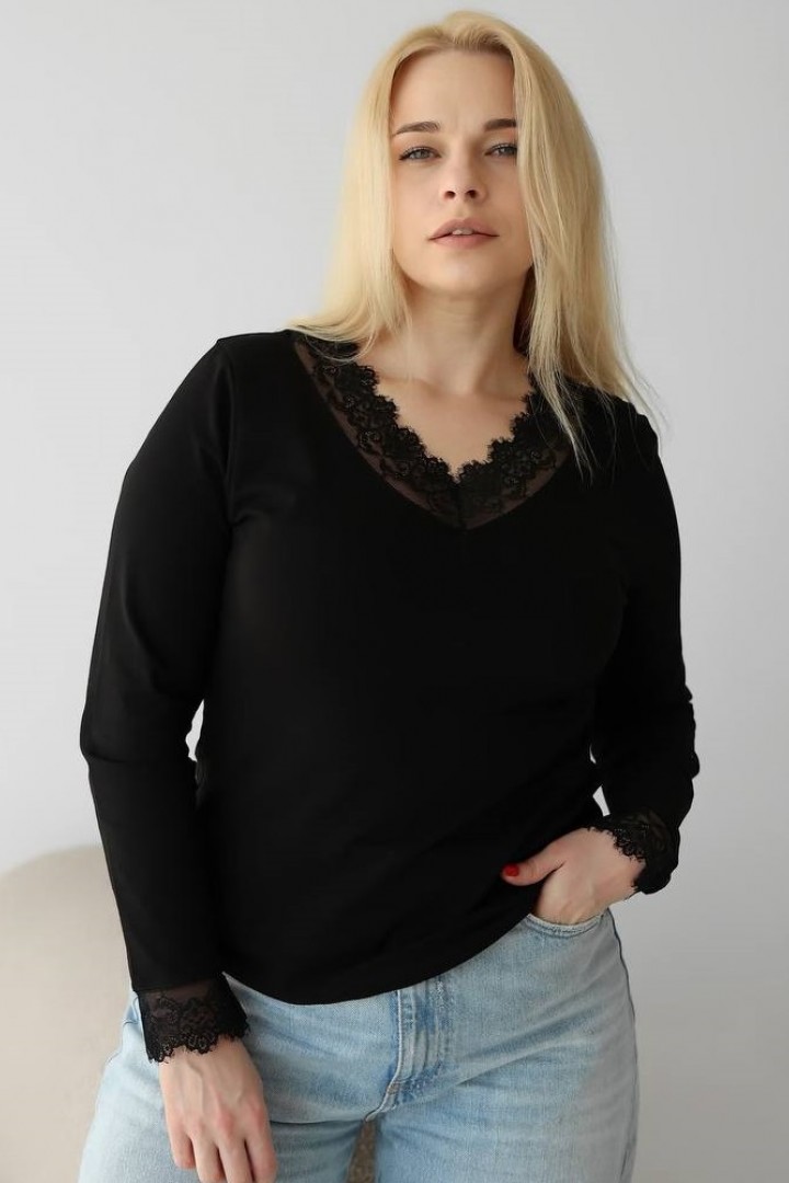 Лонгслив з мереживом NBR-216A400