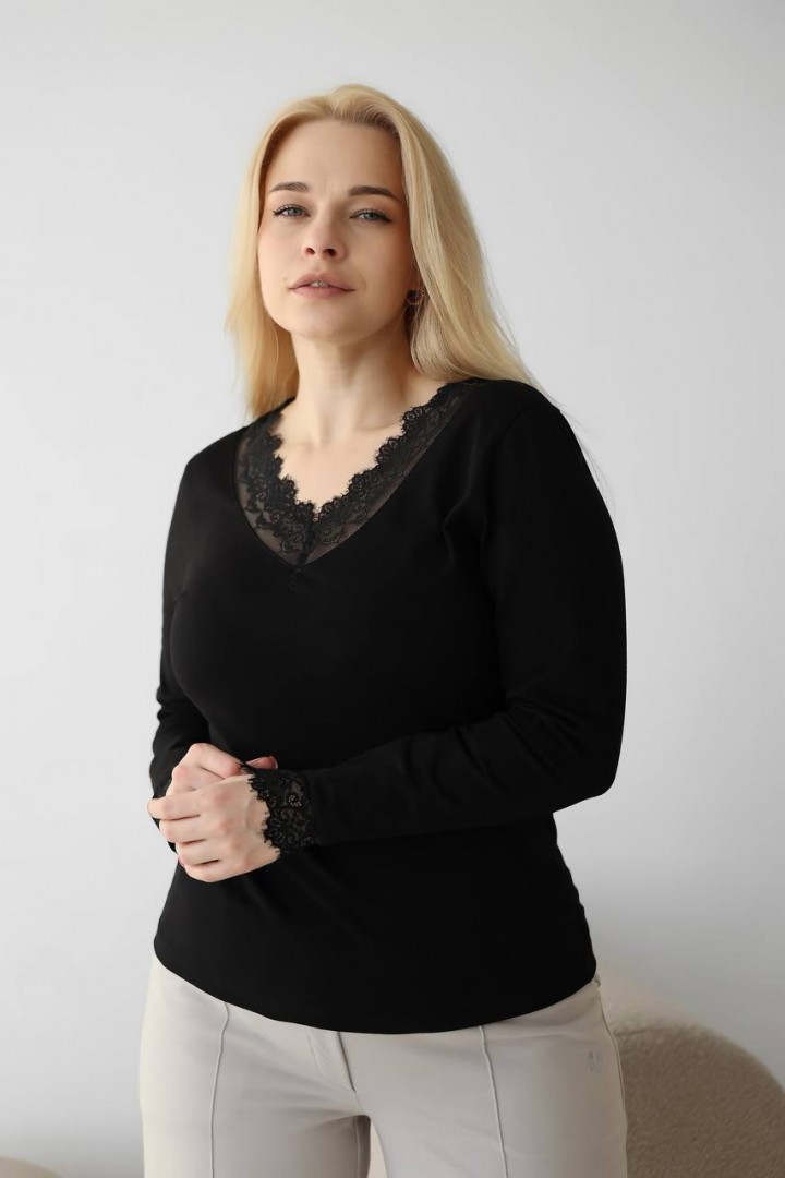 Лонгслив з мереживом NBR-216A400