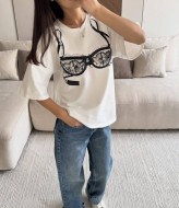 Белая футболка с модным принтом ELZ-402A350