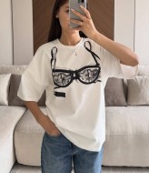 Белая футболка с модным принтом ELZ-402A350