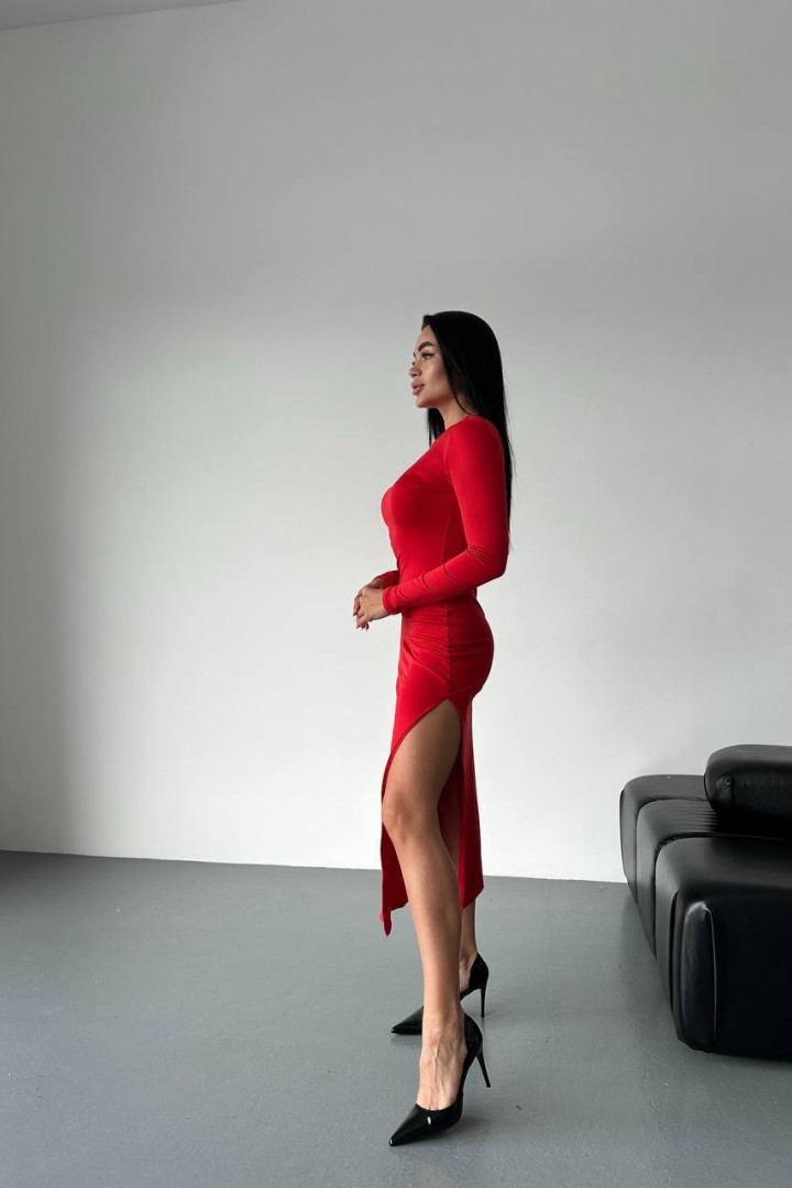 Витончена сукня міді з розрізом ELZ-509A250