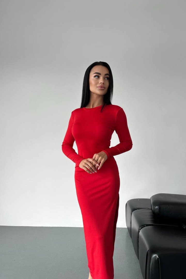 Витончена сукня міді з розрізом ELZ-509A250