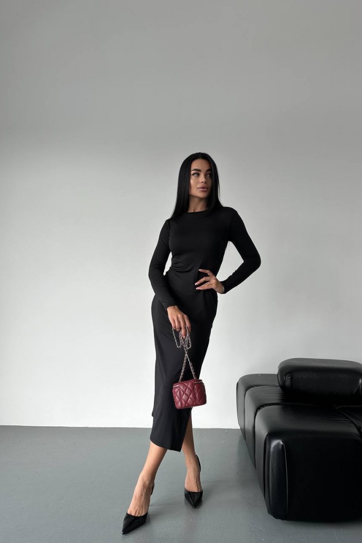 Витончена сукня міді з розрізом ELZ-509A250