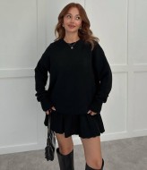 Вʼязаний костюм светр оверсайз і спідниця ELZ-5157A800