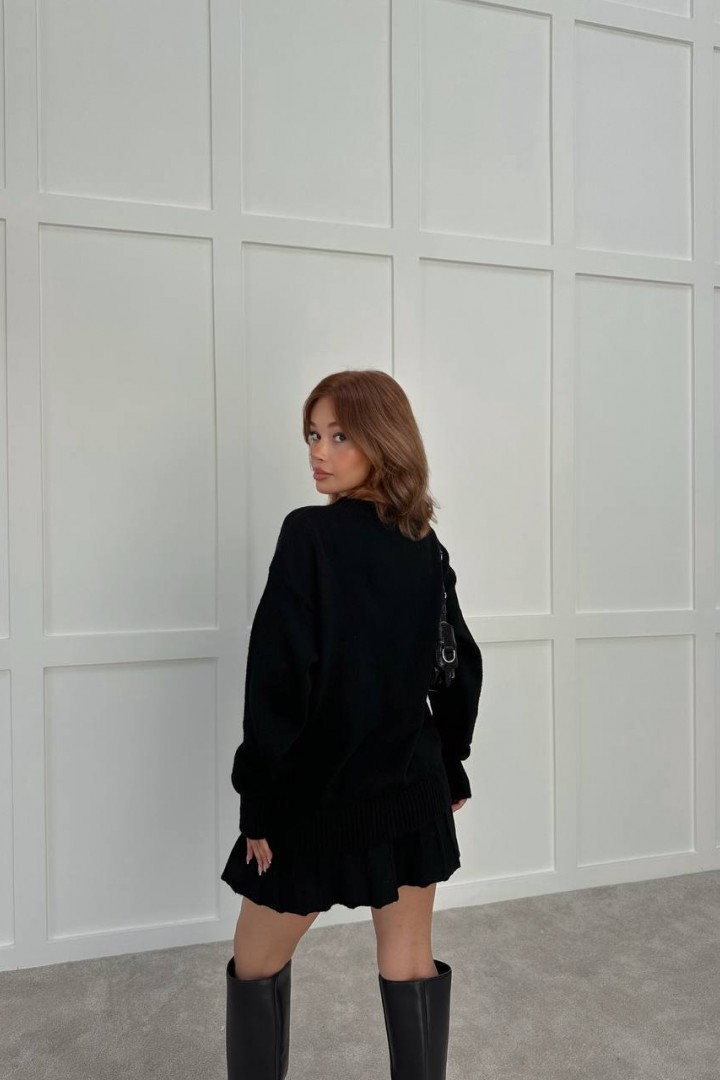 Вʼязаний костюм светр оверсайз і спідниця ELZ-5157A800