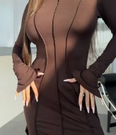 Силуэтное платье с разрезами GIL-033A560