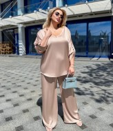 Шелковый брючный костюм женский DOL-359A620