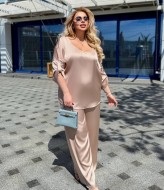 Шелковый брючный костюм женский DOL-359A620