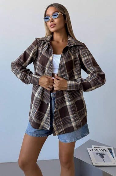 Рубашка клетчатая женская IMMA-386A450 Рубашка клетчатая женская IMMA-386A450