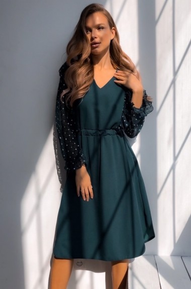 Платье с рукавами из сетки NJ-ODS-503A400