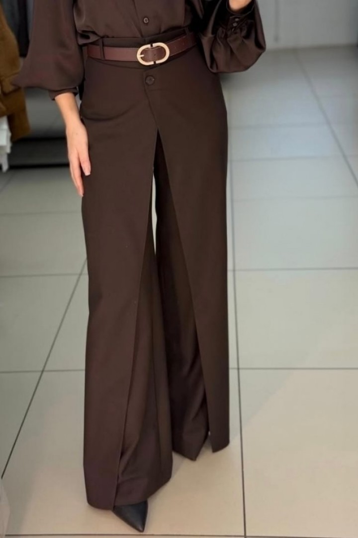 Широкі брюки з асиметричною планкою KC-0516A500