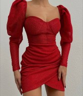 Праздничное люрексовое платье VOL-260A500