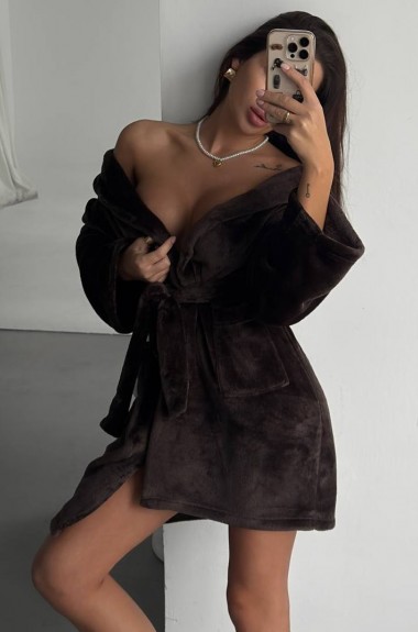 Женский махровый халат ANM-407A580