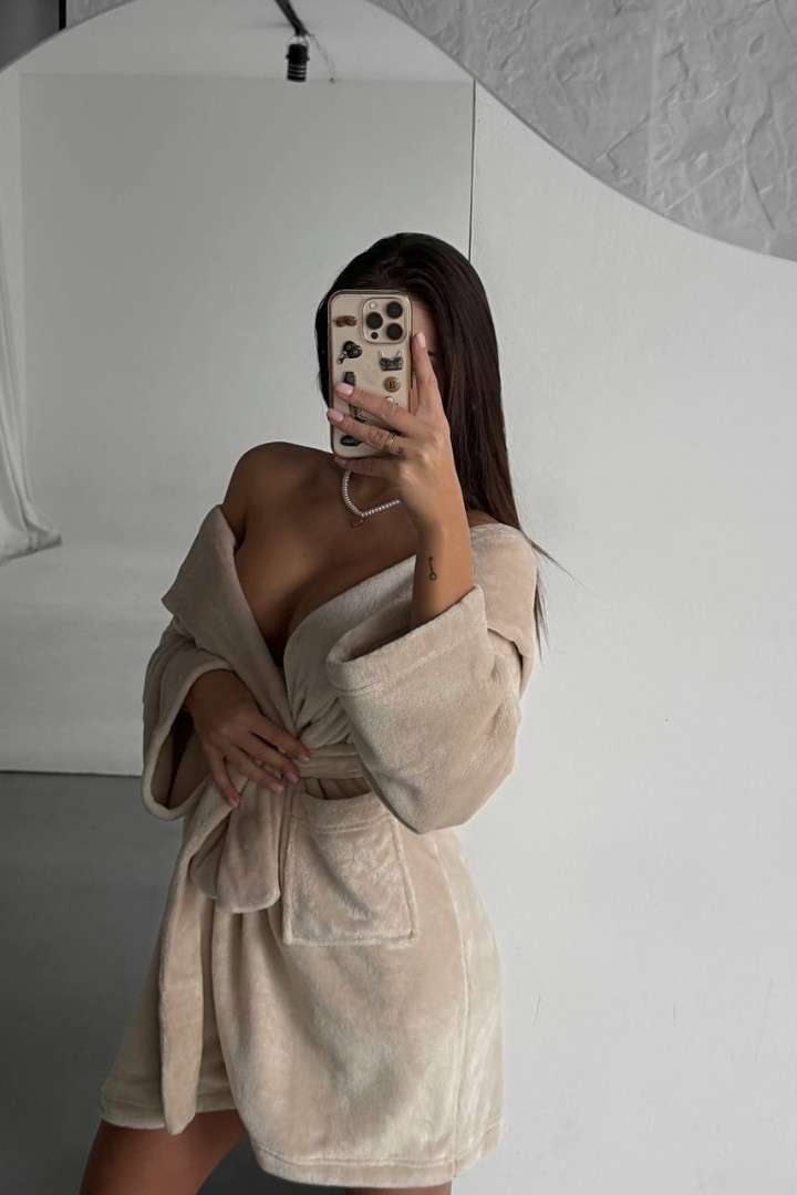 Женский махровый халат ANM-407A580