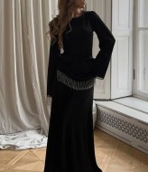 Платье декорировано камушками SSY-026A700