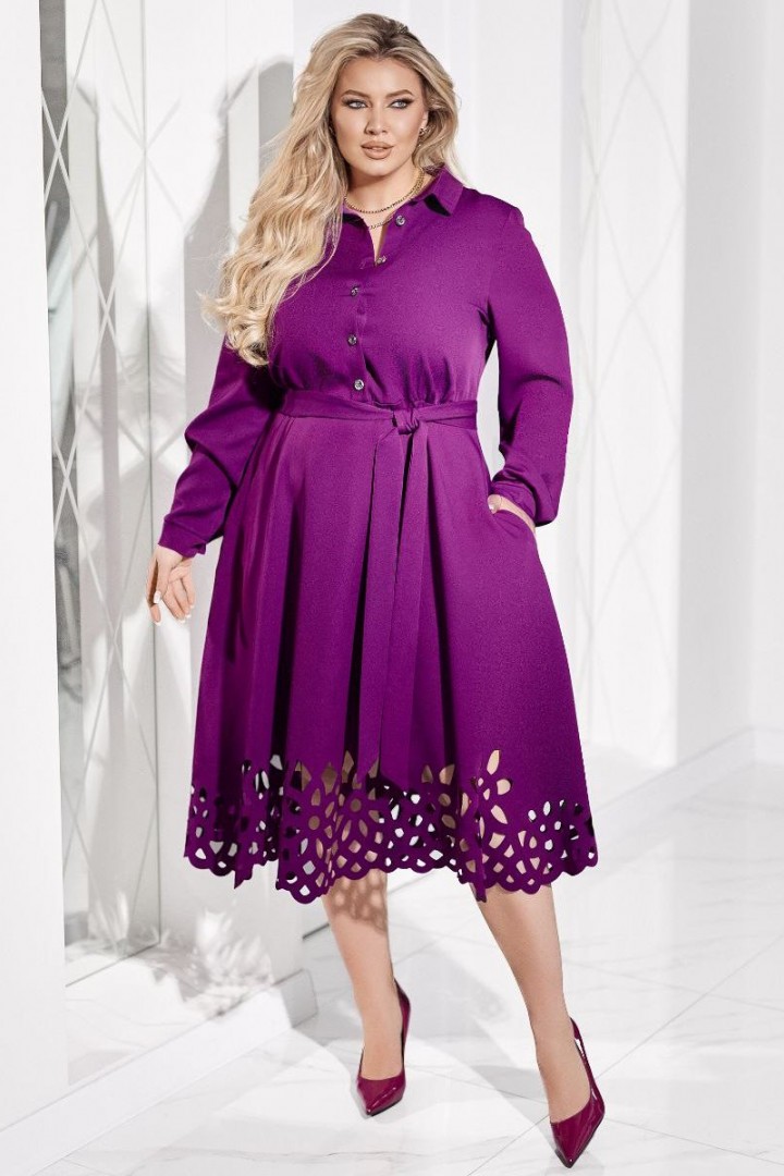 Нарядное платье с лазерным узором VOJ-1063A650