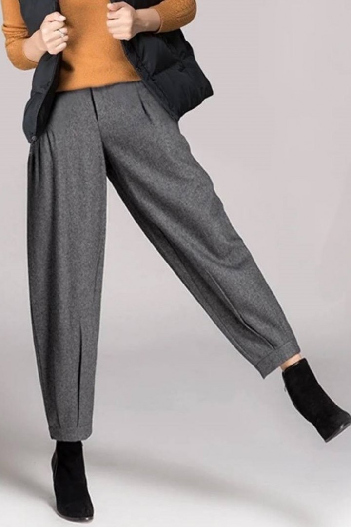 Широкие шерстяные штаны KC-0424A490