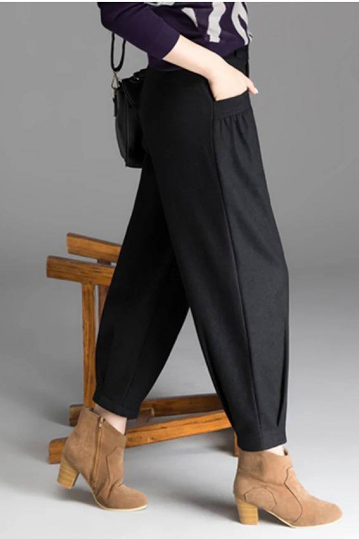 Широкие шерстяные штаны KC-0424A490