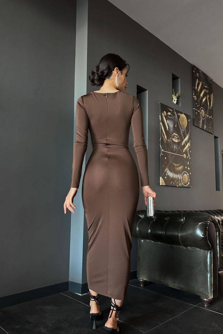 Платье футляр с длинным рукавом MOK-546A389