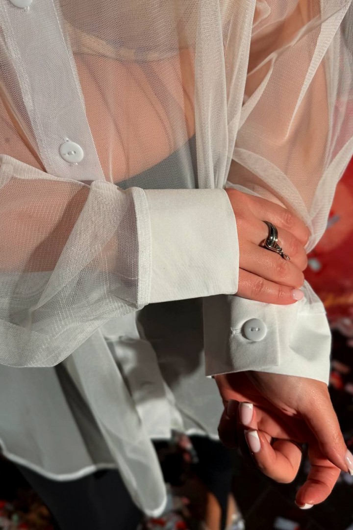 Стильная рубашка-сетка Oversize INS-444A680