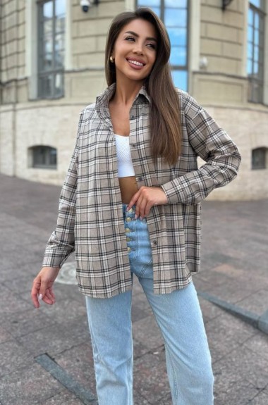 Теплая рубашка в клетку HEB-1007.1A490