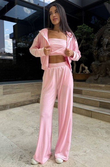 Костюм трійка кроп-топ, худі та штани HEB-1009A610