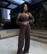 Костюм трійка кроп-топ, худі та штани HEB-1009A610