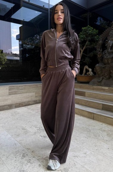 Костюм трійка кроп-топ, худі та штани HEB-1009A610